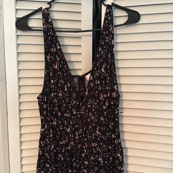Women’s Xhiliration Floral Black Tank Jumpsuit size large - Picture 5 of 7